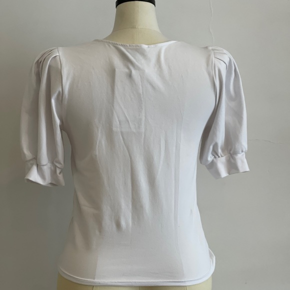 Hannah T-Shirt in soft white cotton - Picture 2 of 2